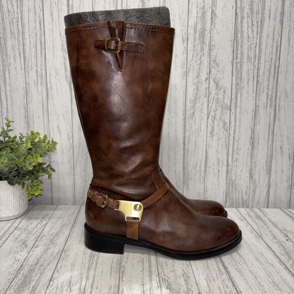 ECCO Shoes - Womens Size 39 US 8/8.5 Ecco Brown Leather Riding Boots